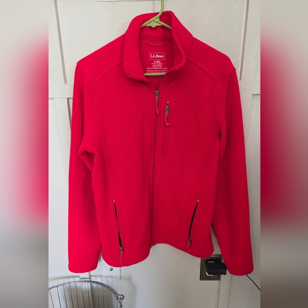 LL Bean Fleece Jacket Thermal Coat Zip Ski Snow Winter Vintage Red Men's S